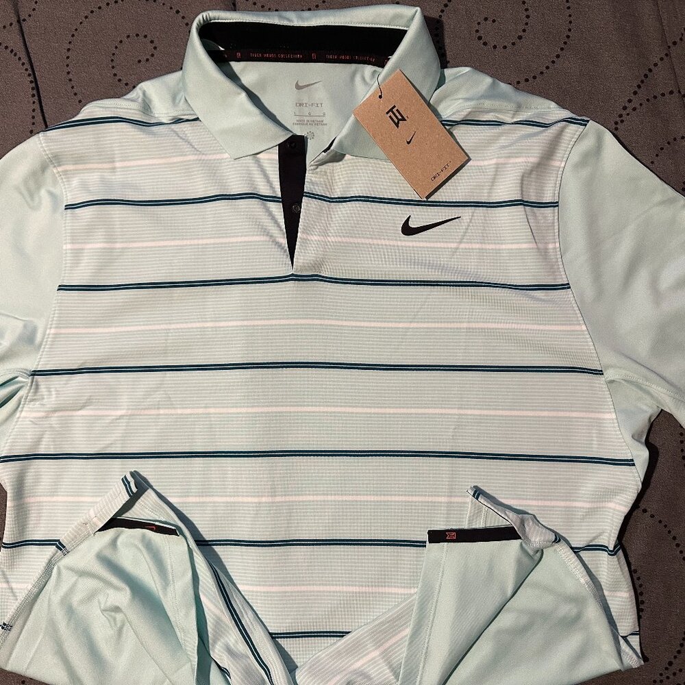 NIKE TIGER WOODS GOLF DRI-FIT-ADV POLO SHIRT SIZE XL OR L MEN $90.00
